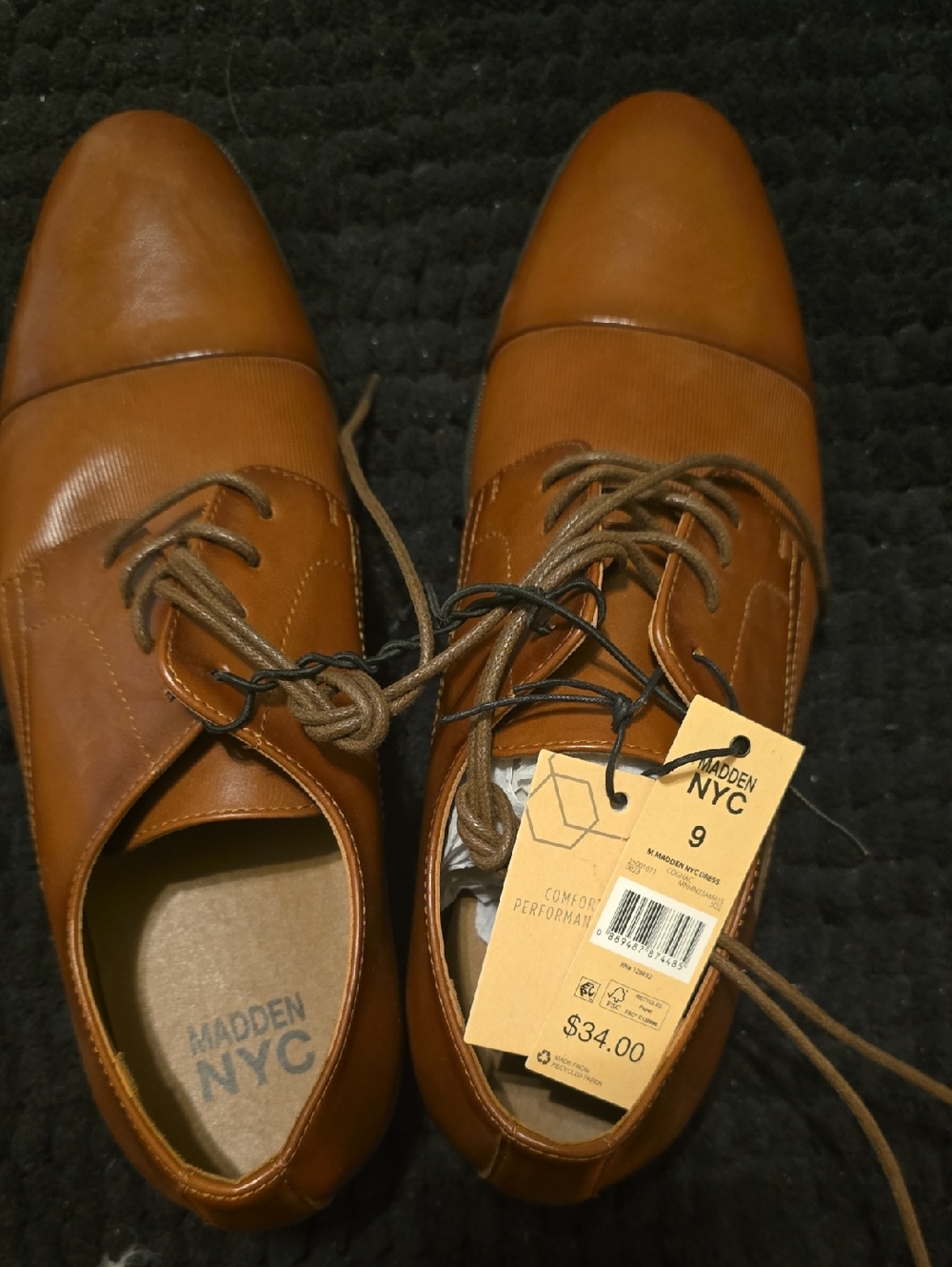 Madden NYC Men’s Tan Lace-Up Dress Shoes